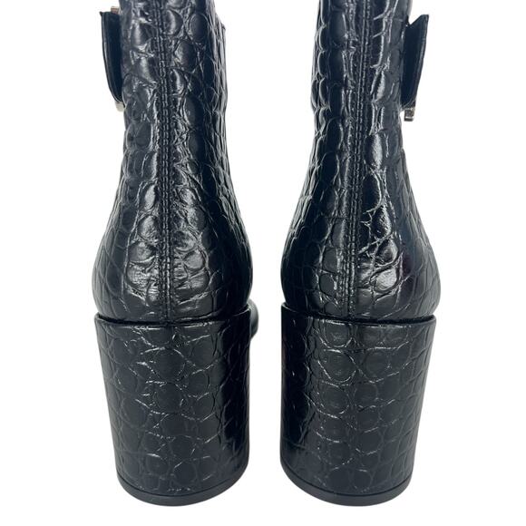 Christian Louboutin Croc Embossed Chelsea Boot 70 Calf Leather in Black - Picture 12 of 16